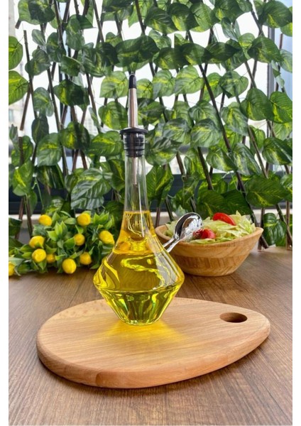 Elmas Desenli 600ml Borosilikat Cam Yağdanlık, Metal Tıpalı, şık ve dayanıklı