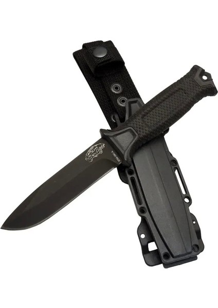 Tiger Tactical Htm 1041 A Siyah Outdoor / Survival Bıçak 27cm - Kauçuk Sap, Kılıflı, Kutulu