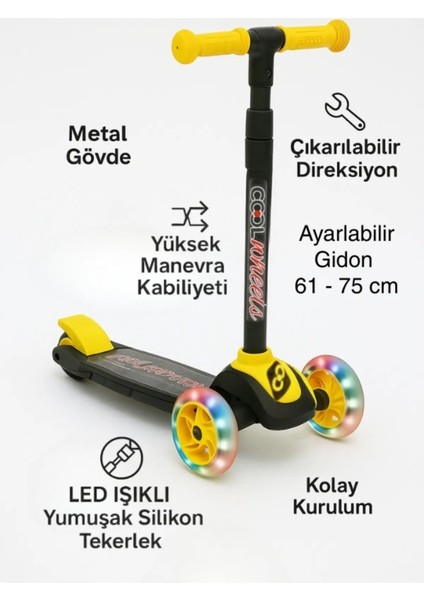 Işıklı 3 Tekerlekli Scooter Twist With Light