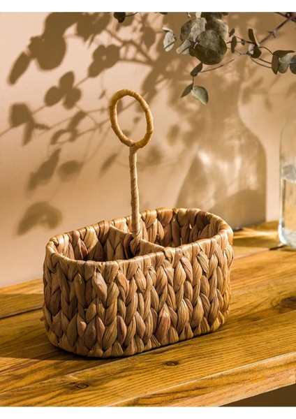 Kahverengi Hasır Yağdanlık, 25 cm, şık ve kullanışlı tasarım, TR menşei