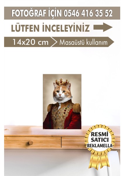 No:18 Kişiye Özel Tasarım Evcil Hayvan Tablosu Patili Hediyelik Kraliyet Kıyafetli Portresi