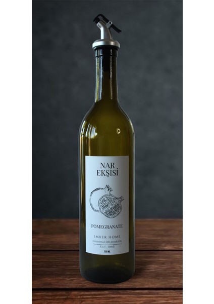 Cam Nar Ekşiliği Şişesi 750ml, Yağdanlık, Sarı, Mutfak Düzenleyici, 1 Parça