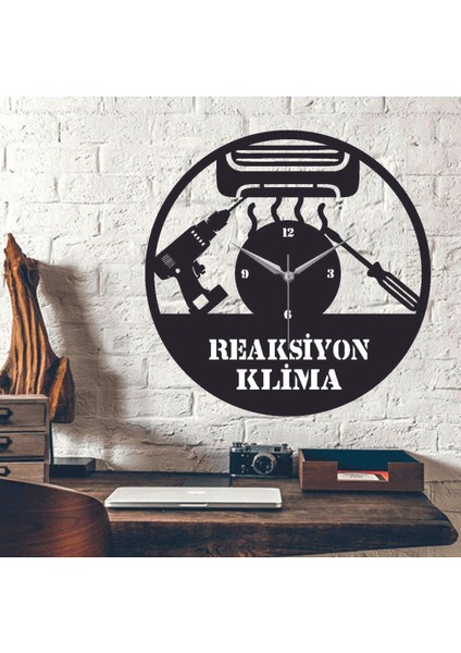 Klima Temalı Ahşap Duvar Saati ....üzerine Eklenecek Isim Sipariş Mesajı ile Bildirilir..50 cm