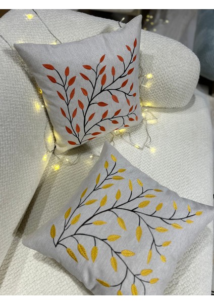 1 Adet Nakışlı Kırlent Kılıfı 43 x 43 cm Kare Yastık Kılıfı Sarı Turuncu Yeşil Kahverengi Fermuarlı fırsatları