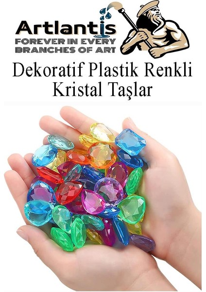Dekoratif Plastik Renkli Kristal Taşlar 45 Li 1 Paket Oyuncak Elmas Taşlar Oyuncak Değerli Taşlar fiyatları