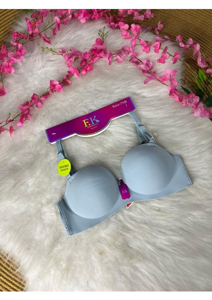 Bayan Double Push Up Straplez Sütyen 513 Mavi
