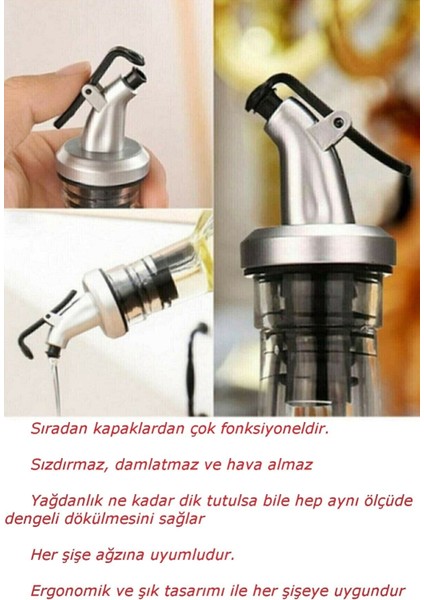 Şık cam yağ ve sirke seti, 2'li, damlatmaz, akıllı kapaklı, modern tasarım, sarı renk fiyatları