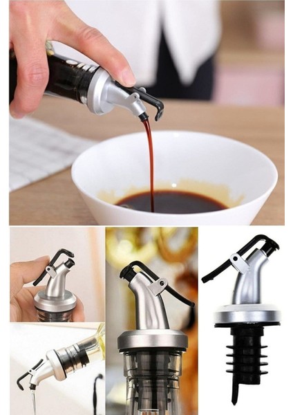 Şık cam yağ ve sirke seti, 2'li, damlatmaz, akıllı kapaklı, modern tasarım, sarı renk modelleri