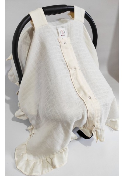 Krem Müslin Fırfırella Puset Örtüsü fiyatları