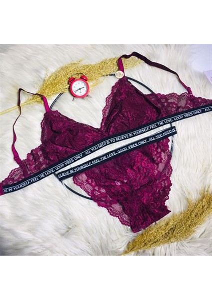 80208 Bayan Bralet Takım Bordo