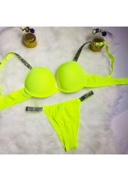 Victoria Secret Dolgulu Sütyen Takım Açık Yeşil