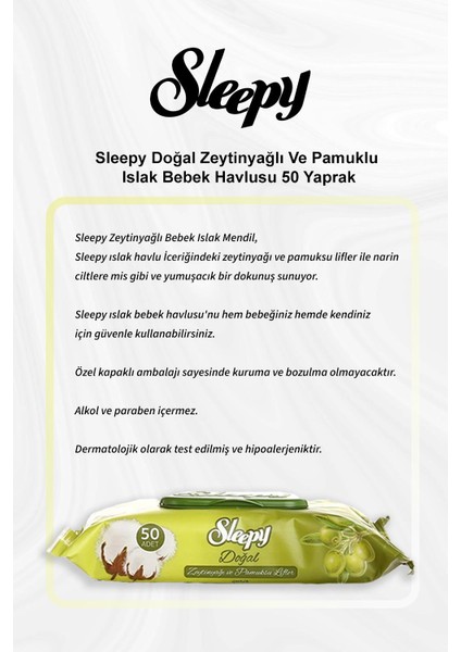 Doğal Zeytinyağlı ve Pamuklu Islak Bebek Havlusu 50 Yaprak 5 Al 4 Öde ve Rosie Pamuk