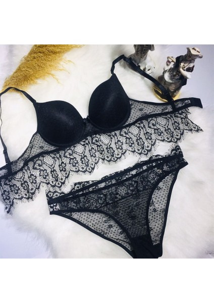 S1715 Dolgusuz Bralet Takım - Stormed - Siyah - 80B - MRG1249-Siyah-80B Siyah