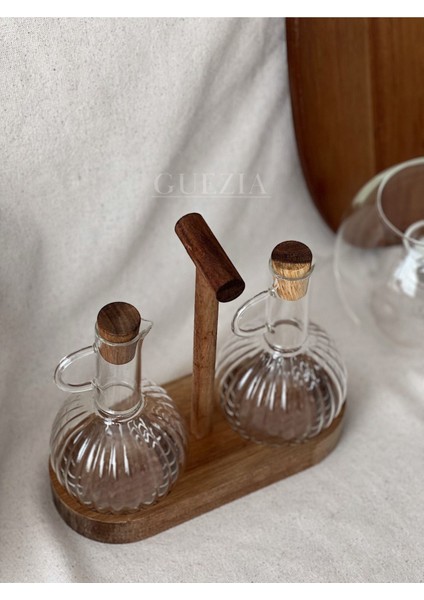 Kahverengi 2'li Yağdanlık Seti, şık ve kullanışlı mutfak aksesuarı, 300 ml, 3 parça