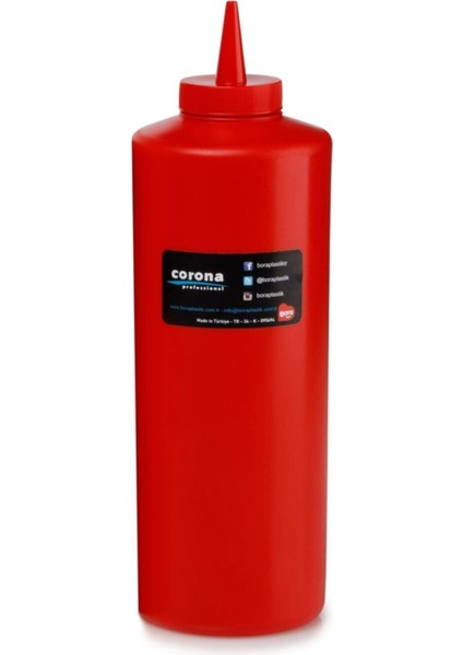 Ketçap Mayonez Şişe Kapaklı 950 ml Sos Şişesi Kırmızı - BO2107