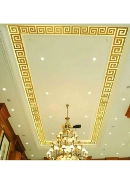 Kendinden Yapışkanlı Labirent Bordür Dekoratif Pleksi Ayna Gold 7 x 7 cm 10 Adet