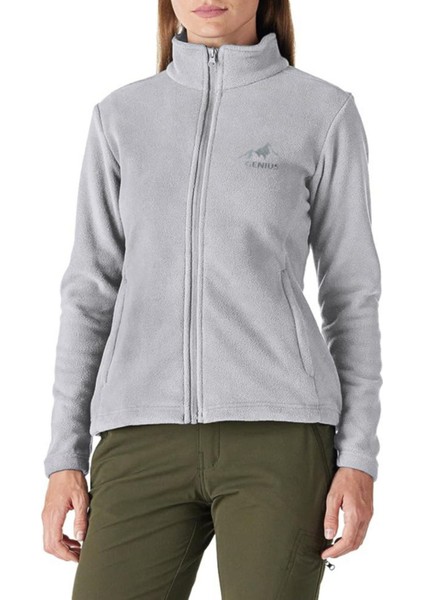 Kadın Renkli Tam Fermuarlı Kalın Outdoor Polar Ceket Renkli-Tam