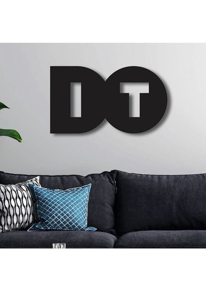Siyah Ahşap Do It Yazılı Duvar Ev Dekoru - Salon Oturma Yatak Odası Için Duvar Süsü