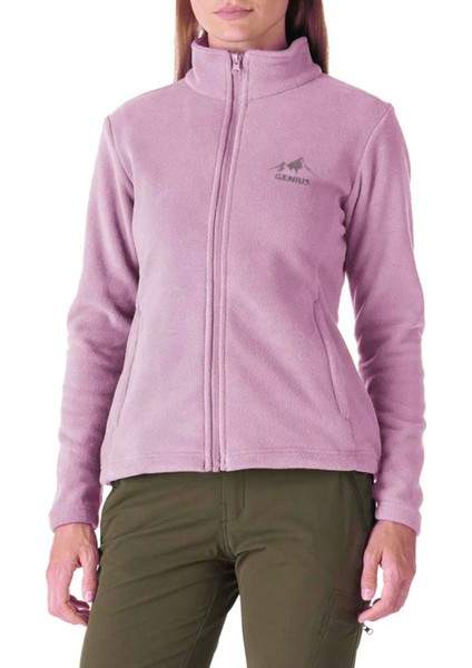 Kadın Renkli Tam Fermuarlı Kalın Outdoor Polar Ceket Renkli-Tam