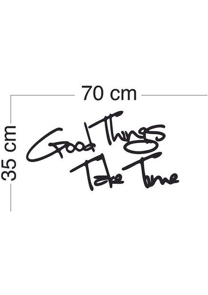 Siyah Ahşap Good Things Yazılı Duvar Dekoru - Salon Otuma Yatak Genç Odası Için Dekoratif Tablo