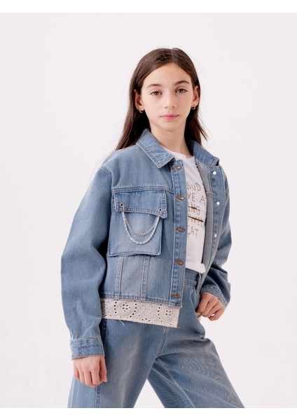 Kız Çocuk Fistolu Kot Ceket 1546 fırsatları