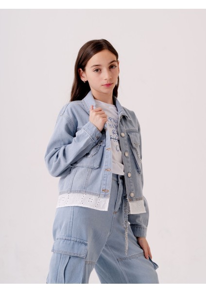 Kız Çocuk Fistolu Kot Ceket 1546 modelleri