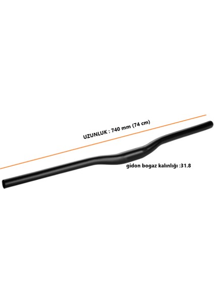 Bisiklet Gidon Siyah 740MM Uzunluğunda 31.8 Boğaz Kalınlığı GDN223 fiyatları