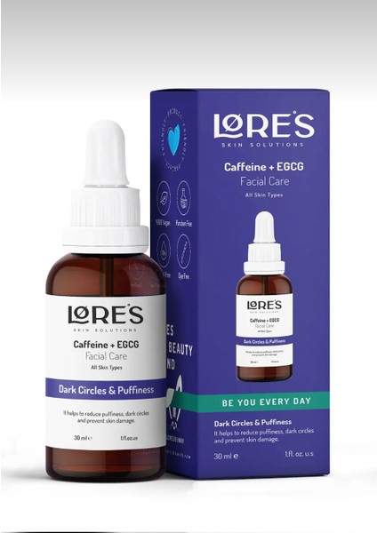 Göz Altı Morlukları, Şişkinlikleri & Göz Parlatıcı Etkili Caffeine Solution 5% Egcg Serum 30ML