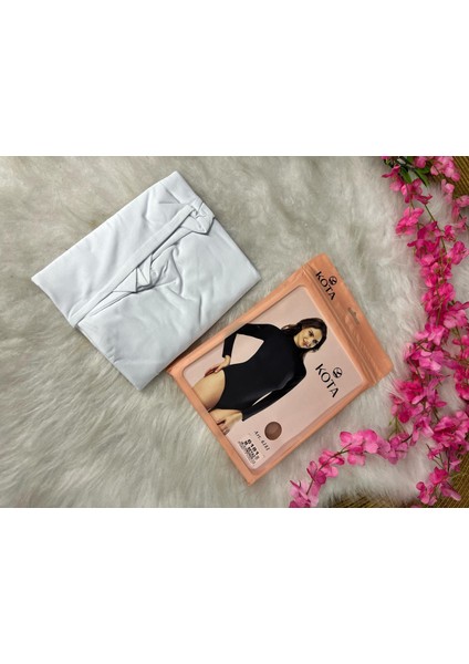 Bayan Boğazlı Body Zıbın 6181 Beyaz