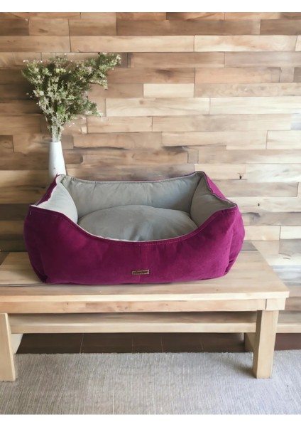 Lotus Kedi ve Köpek Yatakları Fuşya Krem
