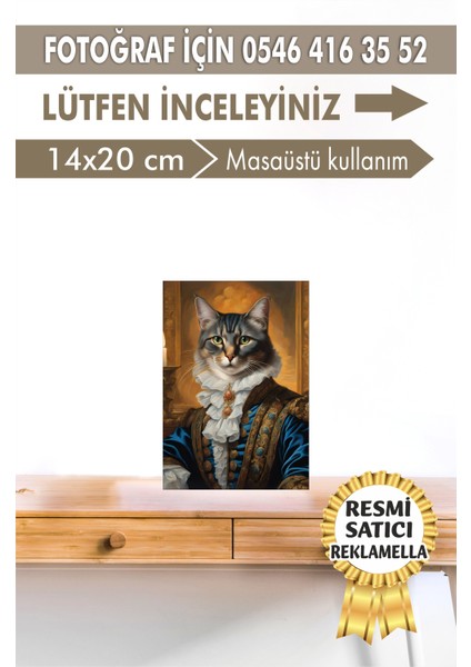No:21 Kişiye Özel Tasarım Evcil Hayvan Tablosu Patili Hediyelik Kraliyet Kıyafetli Portresi