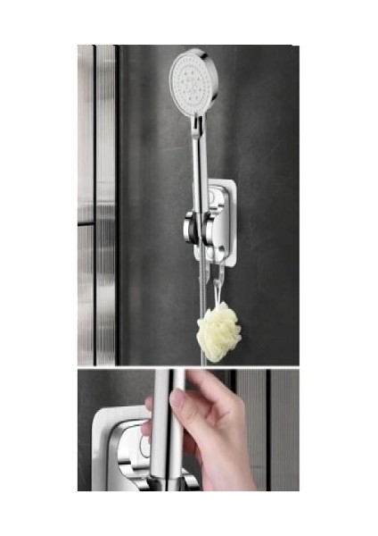 Brokoli Home Banyo Duş Başlığı Tutucu Ayarlana El Duşu Tutucu Yapışkanlı Duş Sabitleyici Lif Askısı