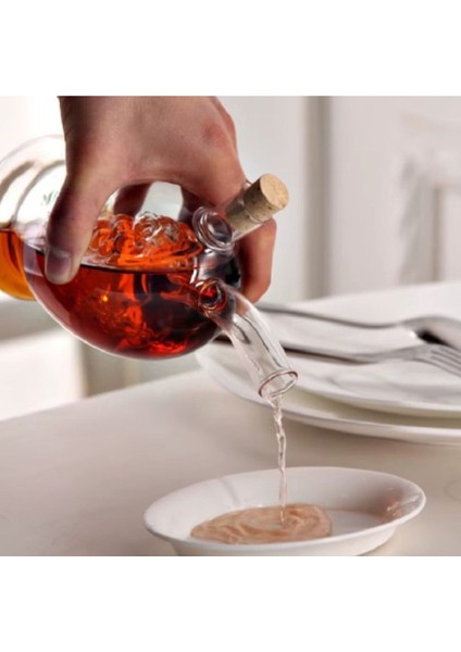 Çiftli Cam Yağ ve Sirke Şişesi Seti, Renkli, 400 ml, Pratik ve Şık Mutfak Aksesuarı modelleri