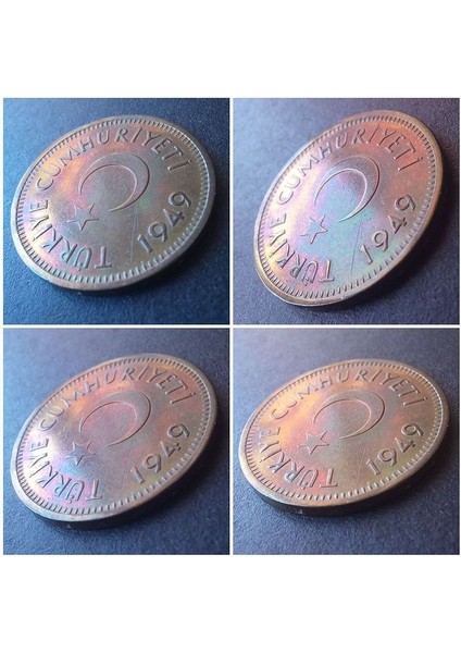 39963680E8C1729F08 25KURUŞ 1949 Çil/ça (Rainbow-Rrrr) Eski Madeni Para