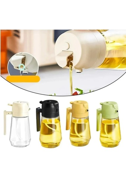 Cam Sprey Yağdanlık 450ml, Mutfak Düzenleyici, Püskürtmeli, Beyaz