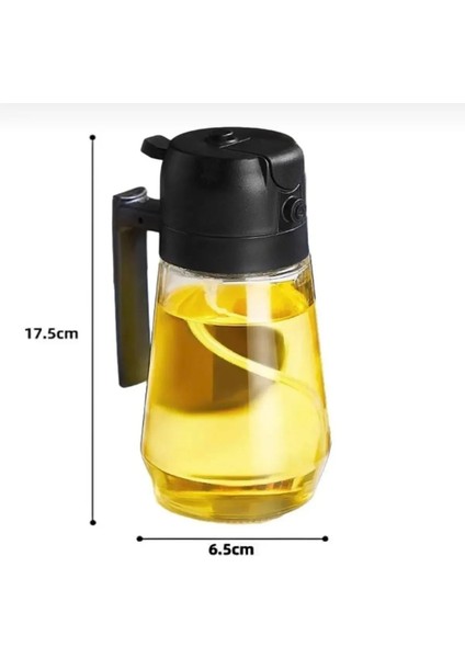 Cam Sprey Yağdanlık 450ml, Mutfak Düzenleyici, Püskürtmeli, Beyaz