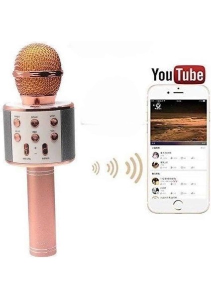 Teknorod Bluetooth Hoparlör USB Aux Sd Kart Kaoroke Mikrofon Uzun Pil Ömrü