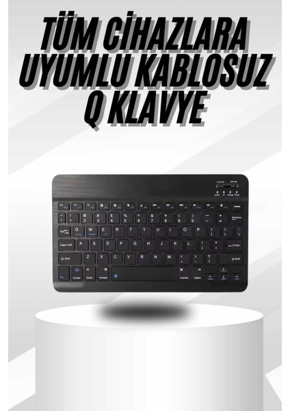 Kablosuz Bluetooth Bağlantılı Taşınabilir Q Klavye Tüm Cihazlara Uyumlu