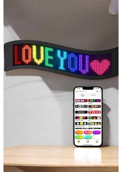 Piksel LED Matrix Rgb Işıklı LED Yazılı Bluetooth Bağlantılı 16X64