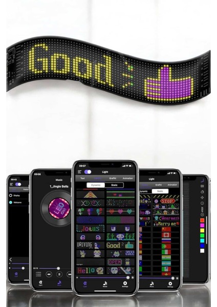 Piksel LED Matrix Rgb Işıklı LED Yazılı Bluetooth Bağlantılı 16X64