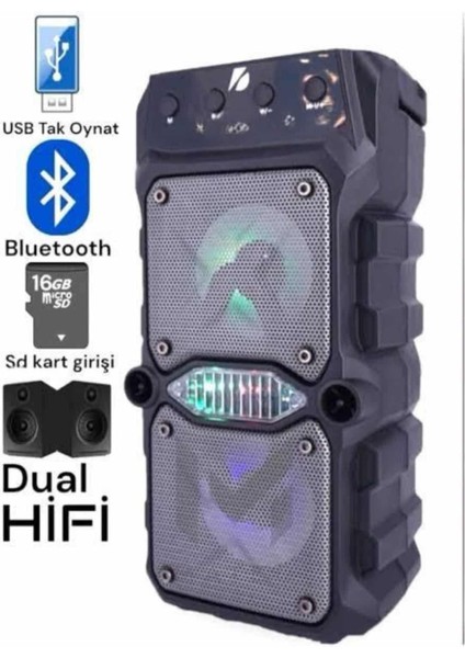 Ses Bombası Kablosuz Bluetooth Hoparlör Çift Çıkışlı Yüksek Ses Kaliteli Hoparlör