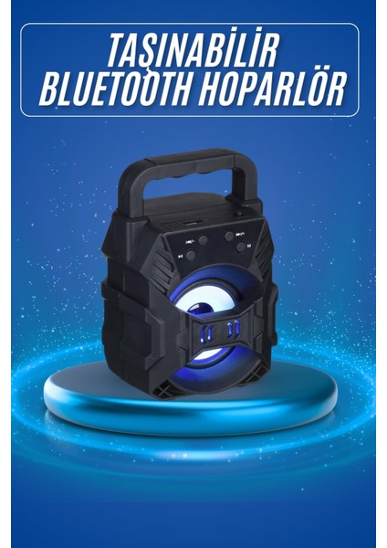Işıklı Bluetooth Hoparlör Ses Bombası Taşınabilir Yüksek Ses Kaliteli Radyo Özelliği