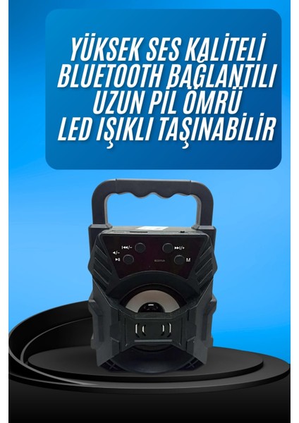 Işıklı Bluetooth Hoparlör Ses Bombası Taşınabilir Yüksek Ses Kaliteli Radyo Özelliği