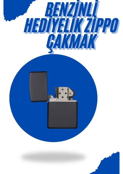 Siyah Kutulu Metal Çakmak Benzinli Hediyelik Eşya