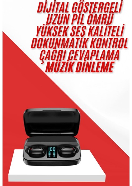 Kablosuz Bluetooth Kulaklık Android ve Ios Uyumlu LED Göstergeli Powerbankli