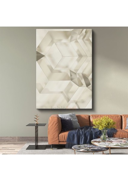 Boyutlar Arası - Minimalist Geometrik Altıgen Yapılar Kanvas Tablo