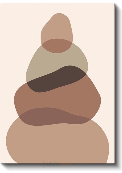 Organik Denge - Kahverengi Minimalist Formlar Kanvas Tablo fiyatları