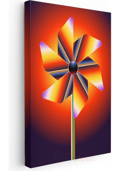 Ateş Çarkı - Geometrik Rüzgargülü Tasarımı Kanvas Tablo modelleri