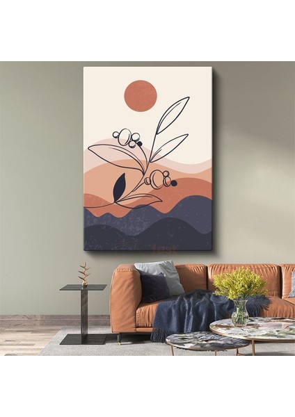 Zarif Dallar - Minimalist Çizgilerle Doğa Yorumu Kanvas Tablo