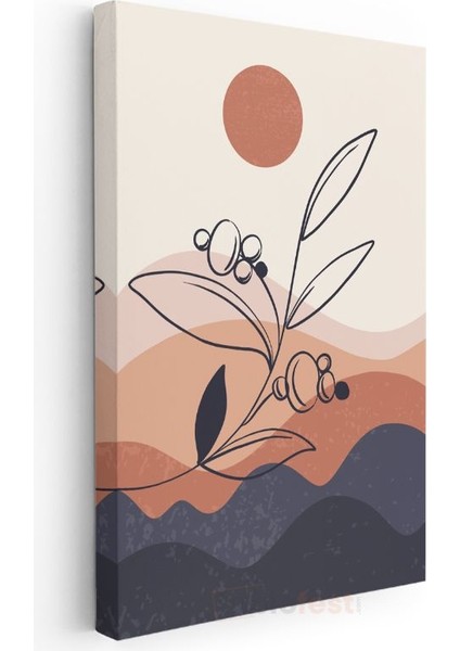 Zarif Dallar - Minimalist Çizgilerle Doğa Yorumu Kanvas Tablo modelleri